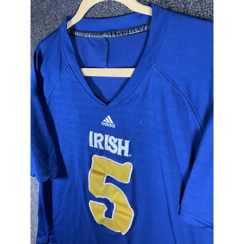 Adidas Notre Dame Fighting Irish Jersey Mens Large Blue Football Number 5 Irish